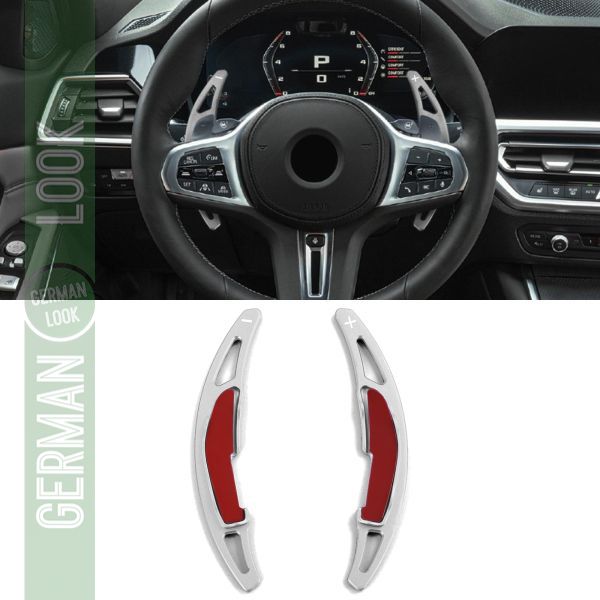 Palettes de changement de vitesse en aluminium argenté pour BMW X5M F85 X6M F86 14-19