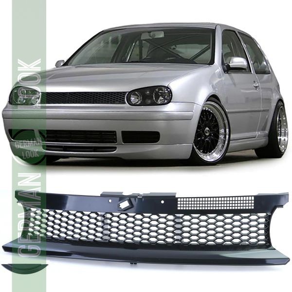 Calandre nid d'abeille sans emblème noire pour VW Golf 4 Limo Variant Cabrio 97-06