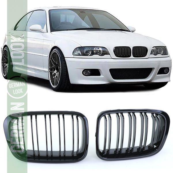 Calandre double barre performance brillante sur mesure pour BMW E46 Limo Touring 98-01