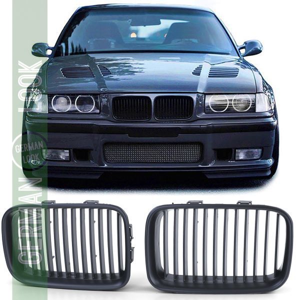 Grelha desportiva de desempenho em preto mate à medida para BMW Série 3 E36 90-96