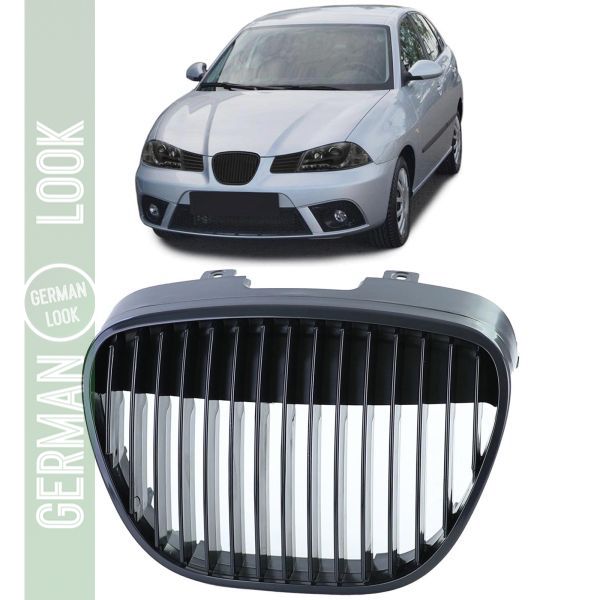 Calandre sport sans emblème noire pour Seat Ibiza Cordoba 6L 02-09