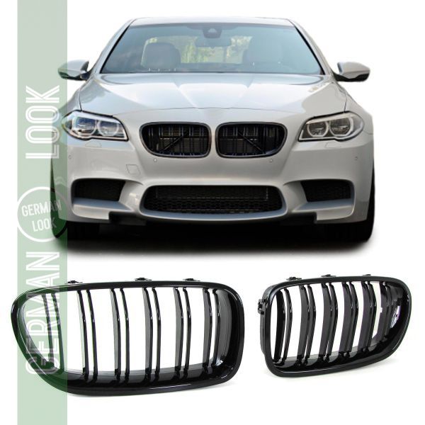 Calandre sport double barre performance brillante sur mesure pour BMW Série 5 F10 F11 10-17