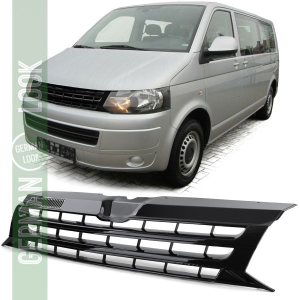 Calandre sans emblème noir brillant pour VW Bus T5 Facelift 09-15