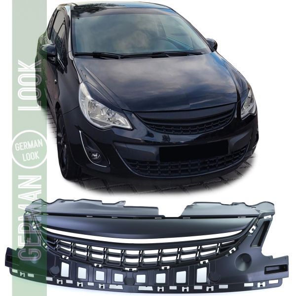 Calandre sport sans emblème noire pour Opel Corsa D 11-14
