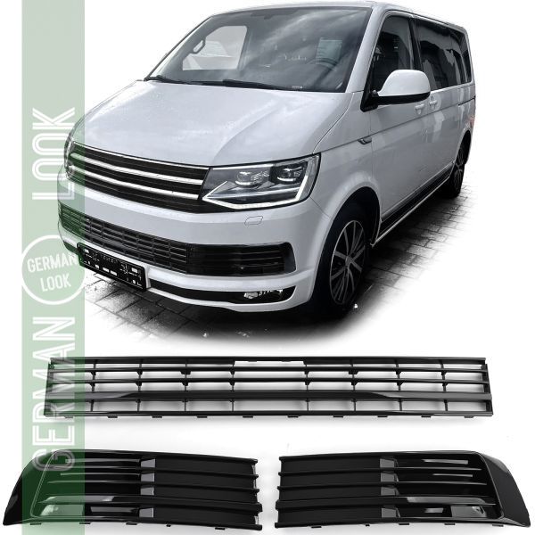 Calandre pare-chocs noir brillant pour VW T6 Multivan sans ACC 15-19