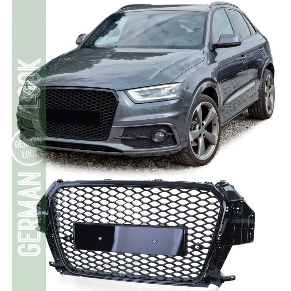 Calandre sport en nid d'abeille noir brillant pour Audi Q3 8U pré-lifting 11-15