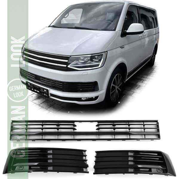 Calandre pare-chocs noir brillant pour VW T6 Multivan avec ACC 15-19