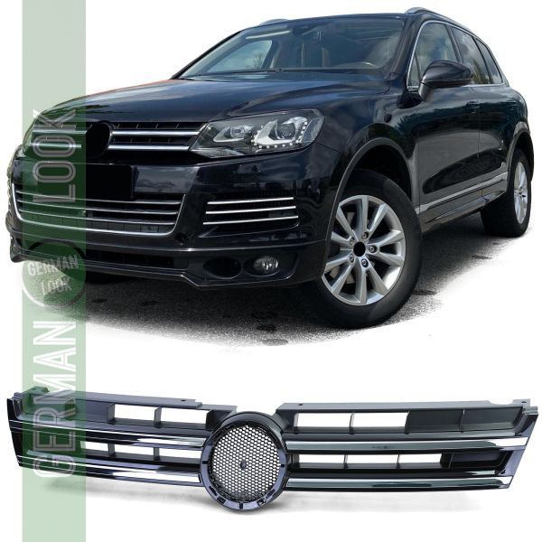 Calandre calandre noir brillant chrome pour VW Touareg 2 7P pré-facelift 10-14