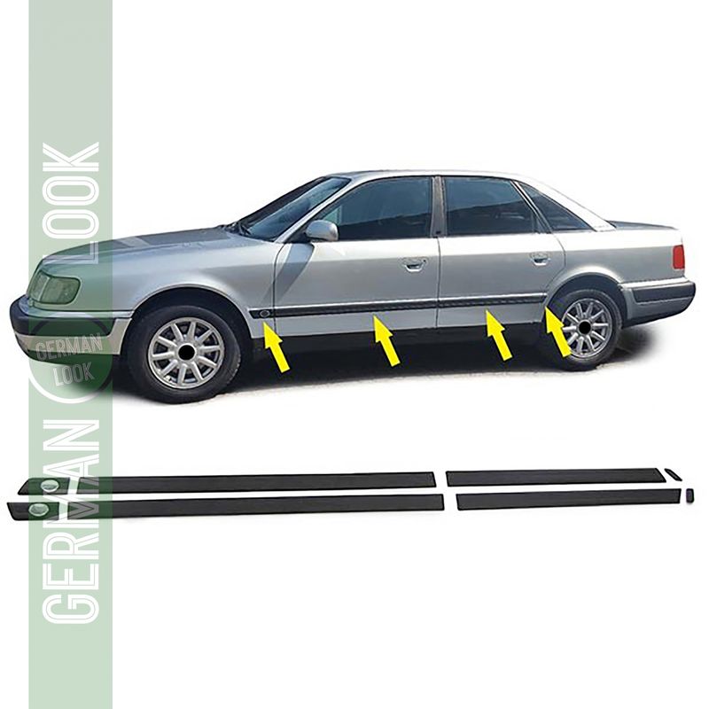 Bandes de pare-chocs bandes décoratives bandes de porte jeu de 8 pièces pour Audi 100 C4 90-94