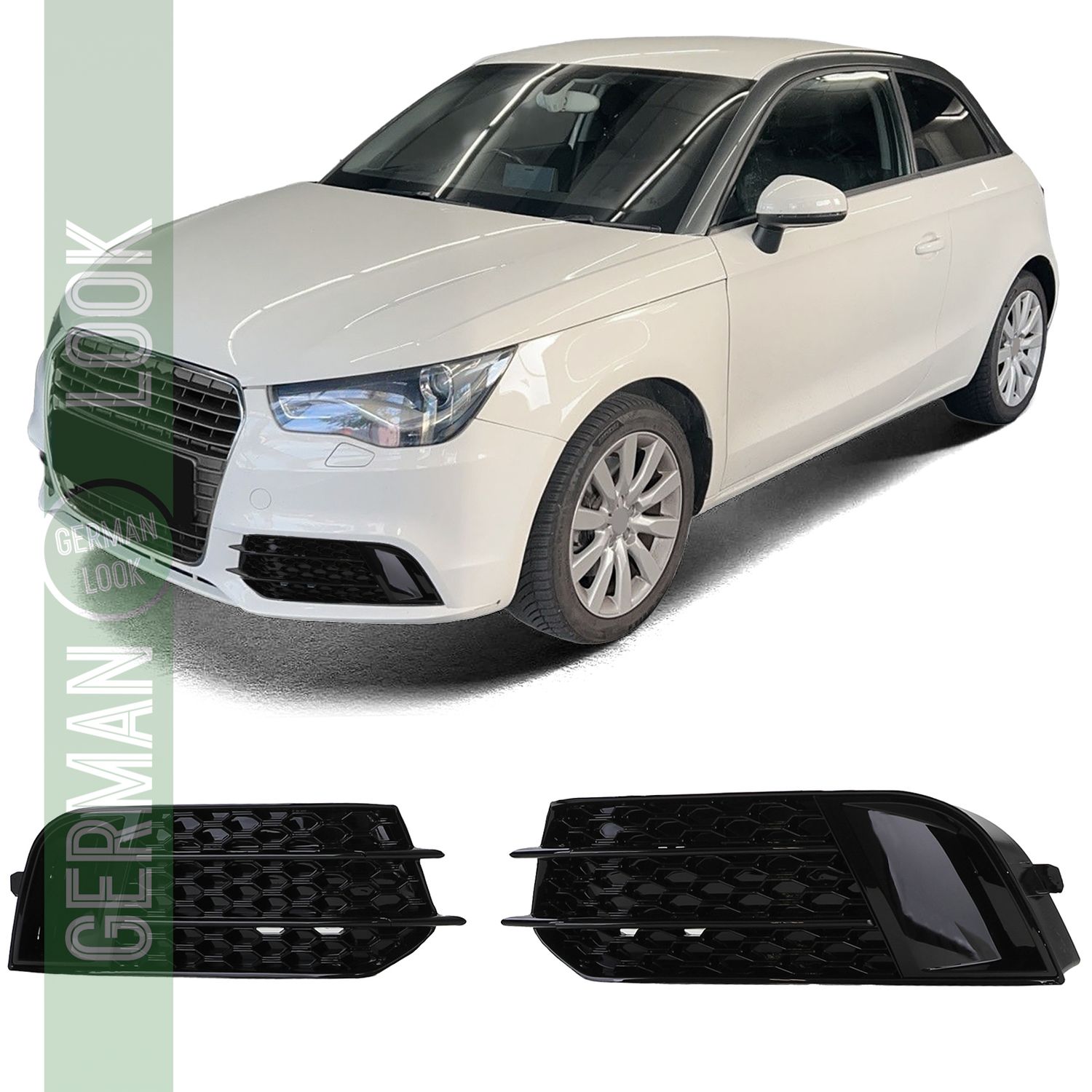Grille nid d'abeille couvre pare-chocs noir brillant sur mesure pour Audi A1 8X 10-14