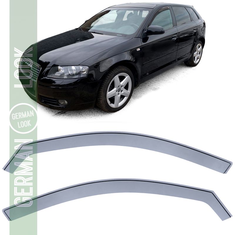 Déflecteur d'air déflecteur de pluie protection contre le vent noir fumée pour Audi A3 Sportback 04-12