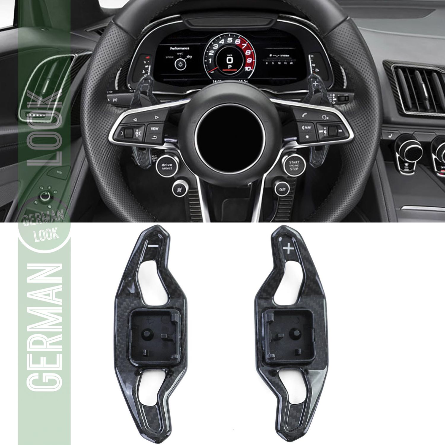 Véritables palettes de changement de vitesse en carbone pour remplacer Audi A3 S3 RS3 8V A4 S4 RS4 B9 8W