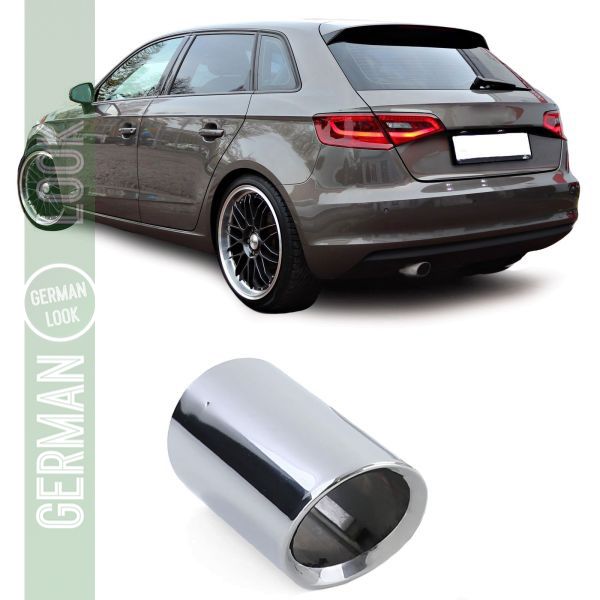 Cache sortie d'échappement inox rond 80mm pour Audi A3 8V 13-18 1.6TDI