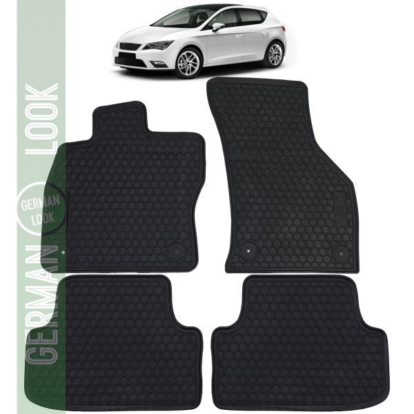 Tapis de sol en caoutchouc noir premium pour voiture Leon + Golf 7 + Audi A3 8V à partir de 12