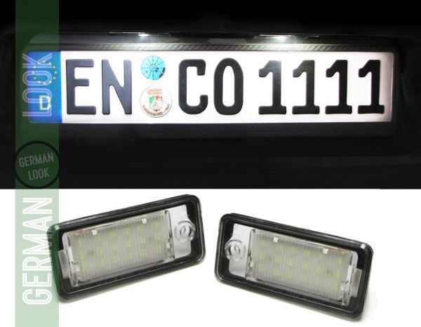 Éclairage de plaque d'immatriculation LED blanc 6000K pour Audi A3 8P A4 B6 A6 4F Q7 TDL