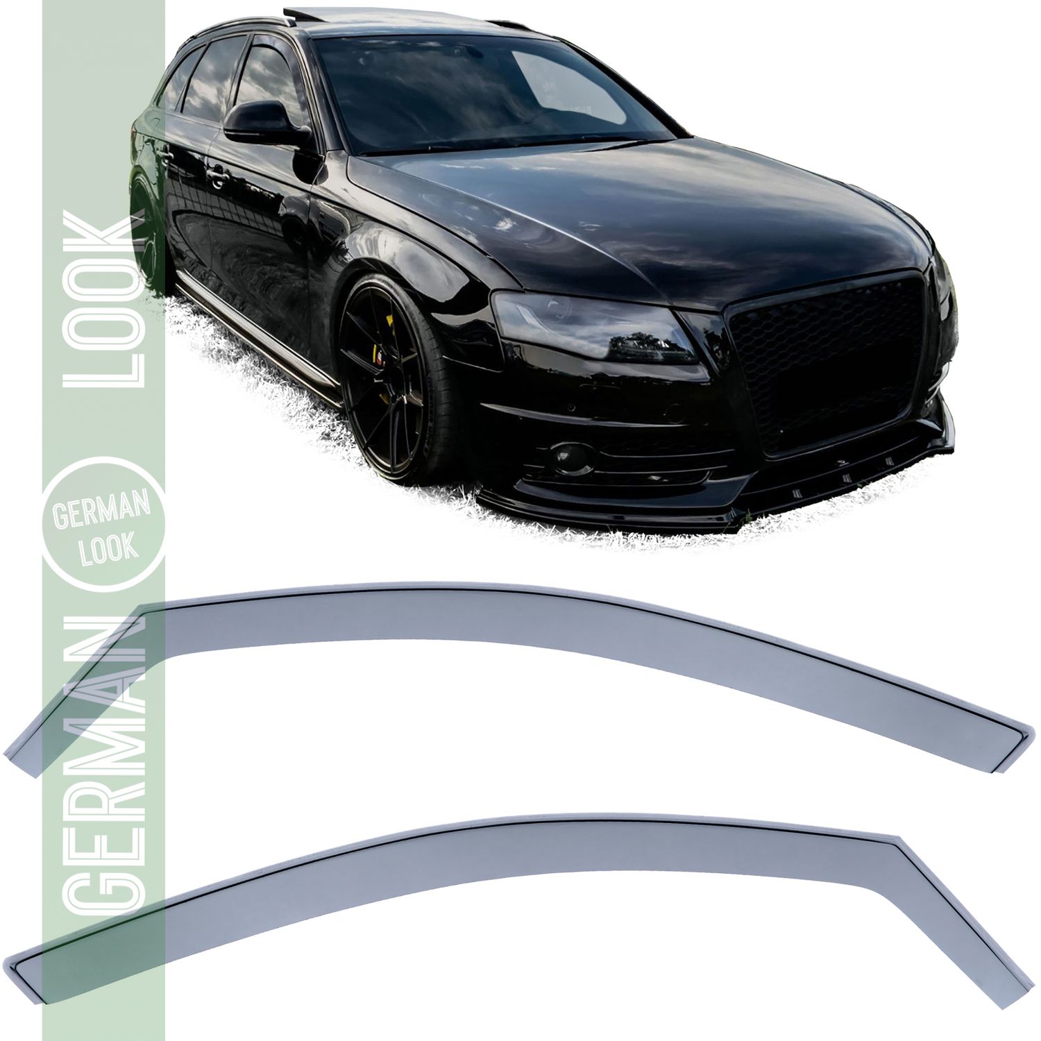 Déflecteur d'air déflecteur de pluie protection contre le vent fumée noire pour Audi A4 8K B8 07-15