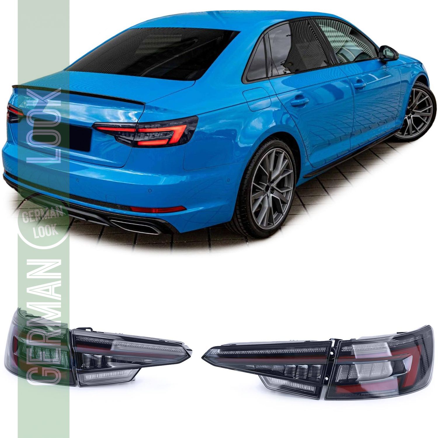 Paire de feux arrières Hella LED noir fumé pour Audi A4 S4 B9 8W berline à partir de 15