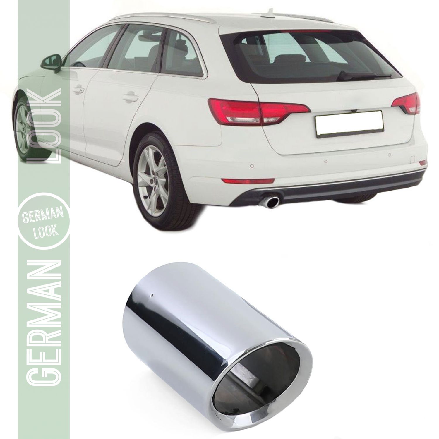 Cache sortie d'échappement inox rond 80mm pour Audi A4 B9 15-19 1.4TFSI 2.0TDI
