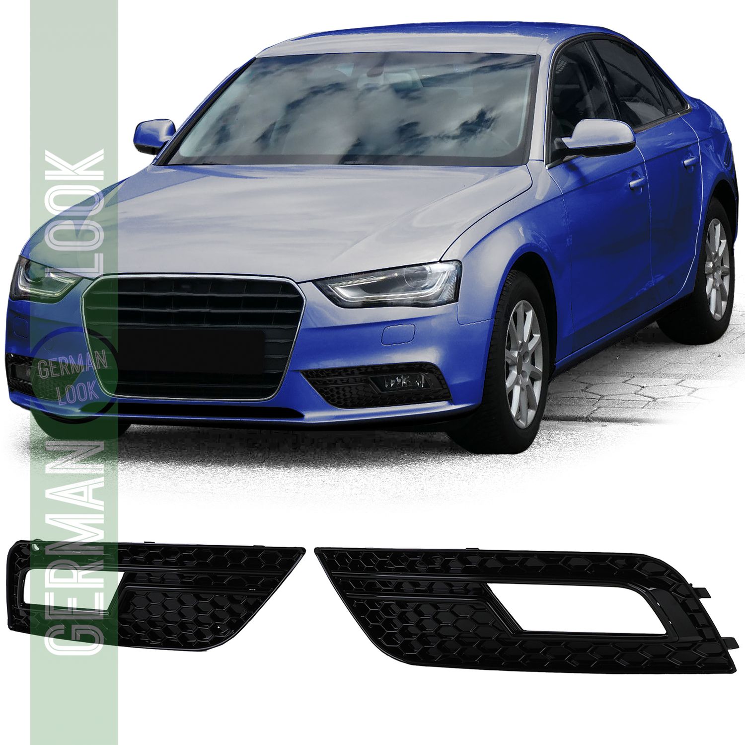 Grille en nid d'abeille couvre pare-chocs brillant sur mesure pour Audi A4 B8 11-15 sans S-Line