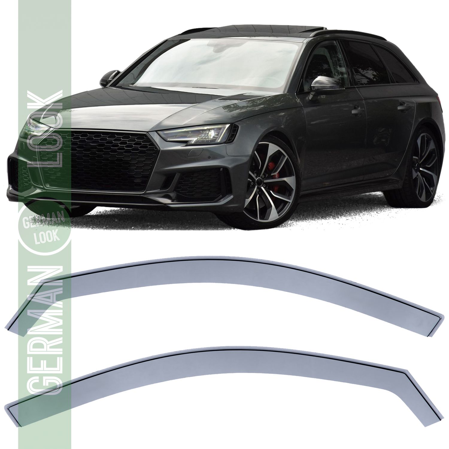 Déflecteur d'air déflecteur de pluie protection contre le vent noir fumée pour Audi A4 8W B9 à partir de 15