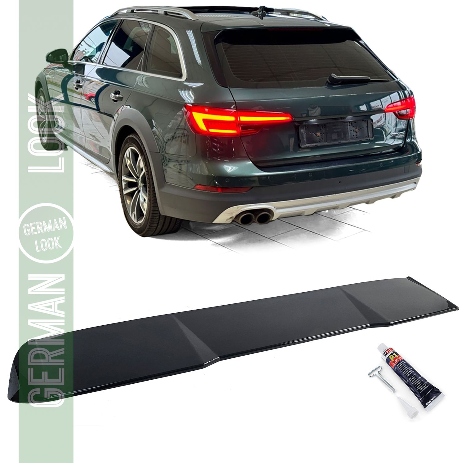 Spoiler arrière performance noir brillant pour Audi A4 B8 allroad 09-16