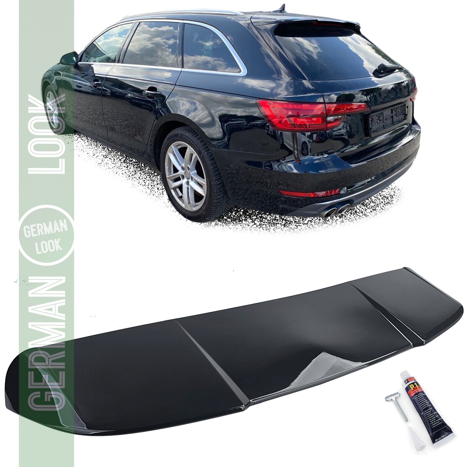 Becquet arrière performance noir brillant pour Audi A4 B9 8W 15-22 Avant
