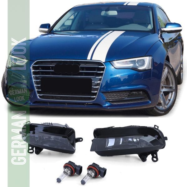 Paire de feux antibrouillard noirs fumés pour Audi A5 8T 8F 11-17 pas S-Line