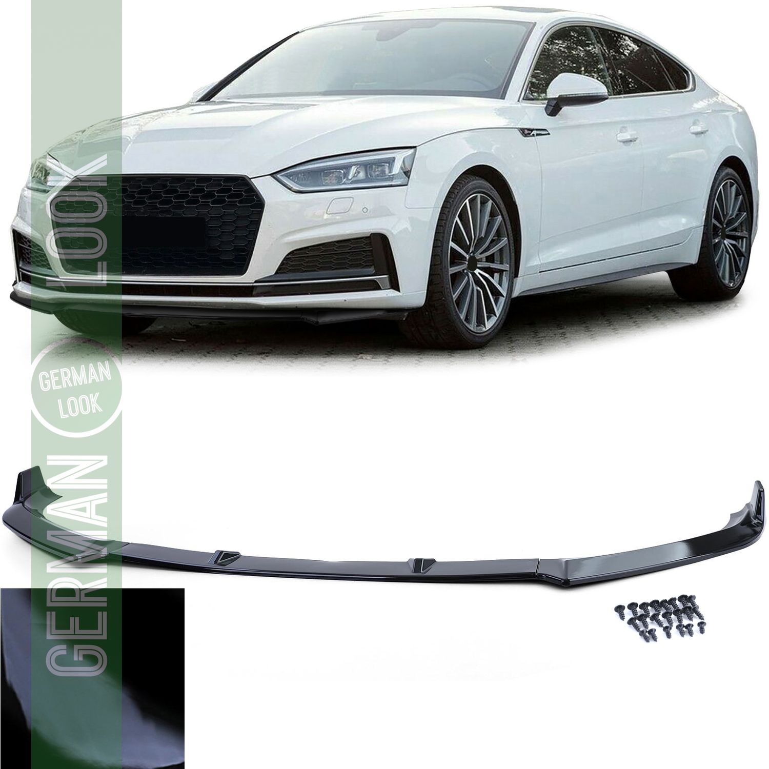 Lèvre de spoiler avant pare-chocs noir brillant pour Audi A5 F5 à partir de 16