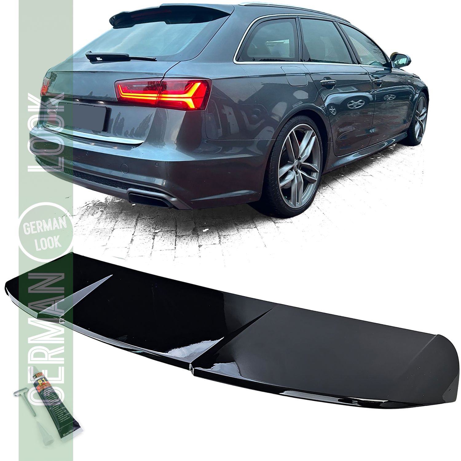 Becquet arrière performance noir brillant pour Audi A6 C7 4G 11-18 Avant