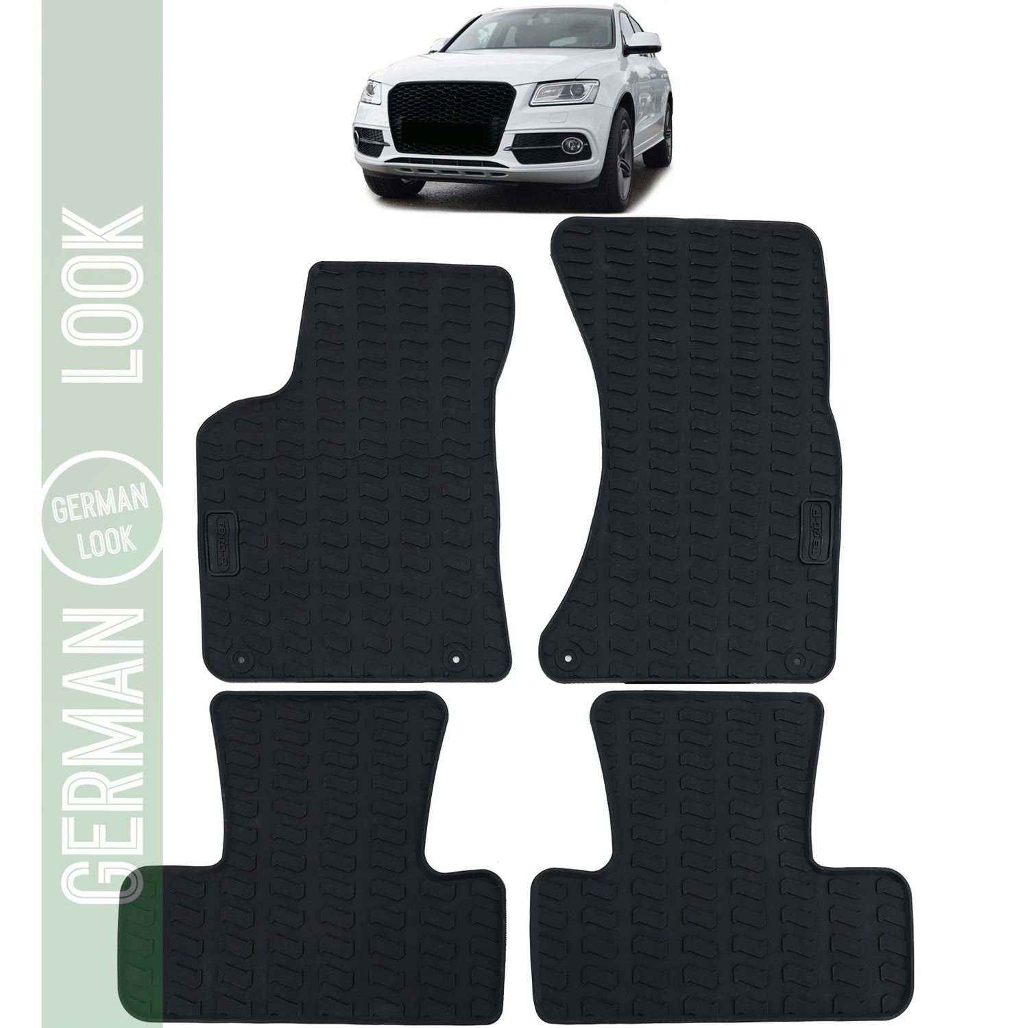 Tapis de sol en caoutchouc noir premium pour Audi Q5 8R 09-17