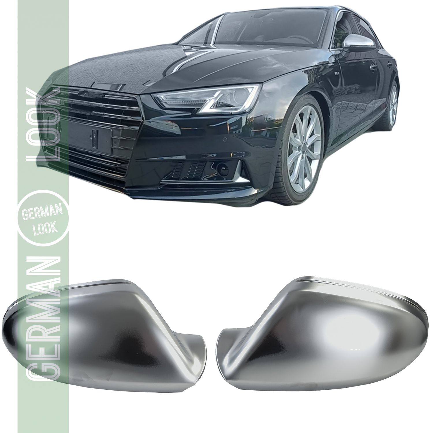 Coques de rétroviseurs argent pour remplacer Audi A6 C7 4G 11-18 sans Trace Assistant
