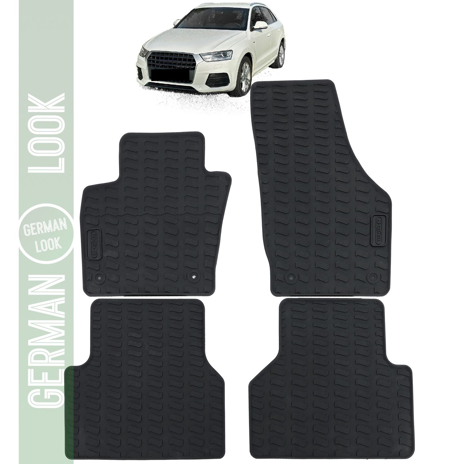 Tapis de sol en caoutchouc noir premium pour Audi Q3 8U 2012-2018