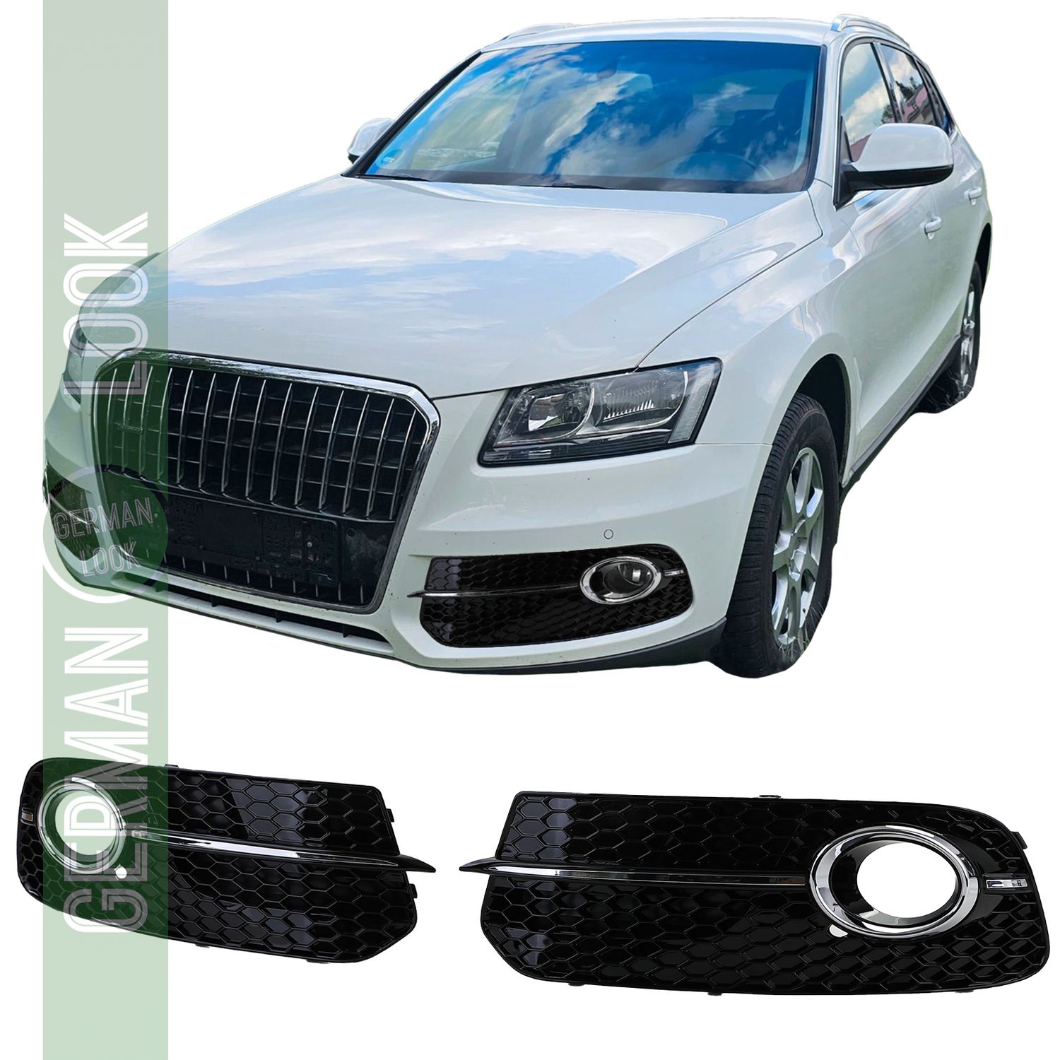 Calandre nid d'abeille couvre pare-chocs noir brillant pour Audi Q5 8R 12-16