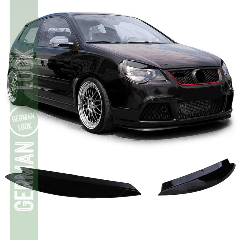 Couvre-phares Evil Eye noir brillant sur mesure pour VW Polo 9N3 05-09