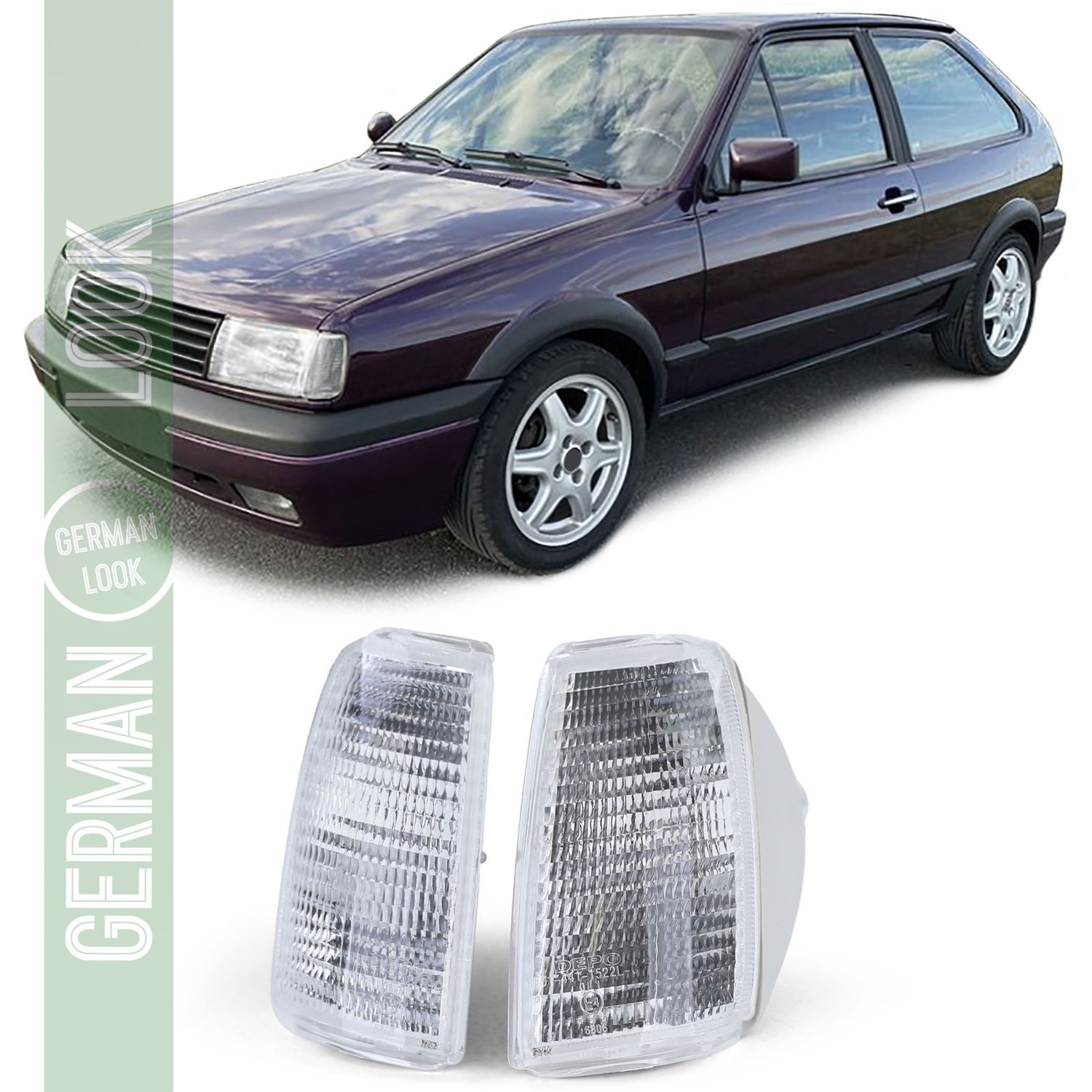 Paire de clignotants blancs pour VW Polo Type 86C 90-94
