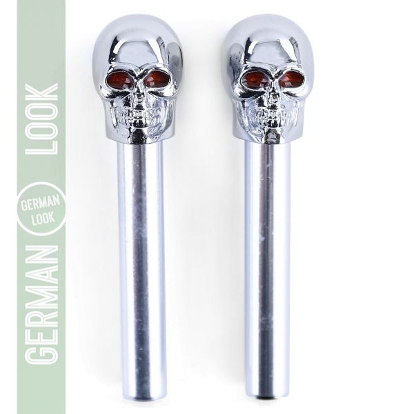 Goupille de porte tête de mort chromée paire pour VW Golf 1 2 3 Jetta 1 2 Vento Polo 2 3 4