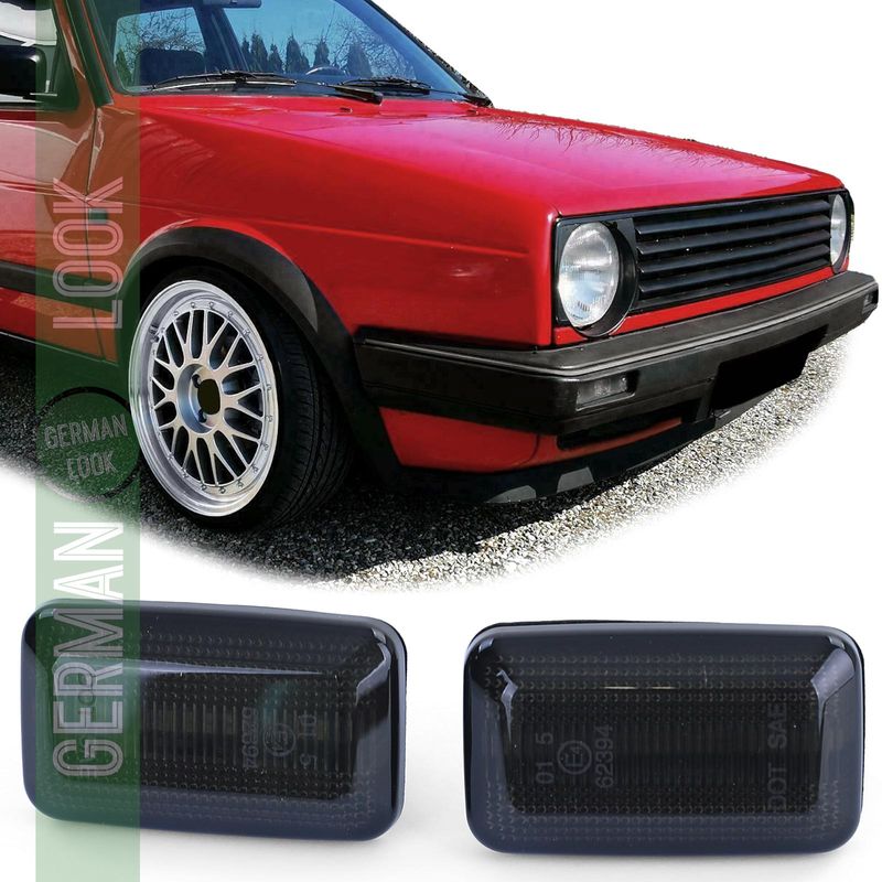 Clignotants latéraux LED noirs sur mesure pour VW Golf 1 + 2 Jetta 2 Polo 3 Corrado