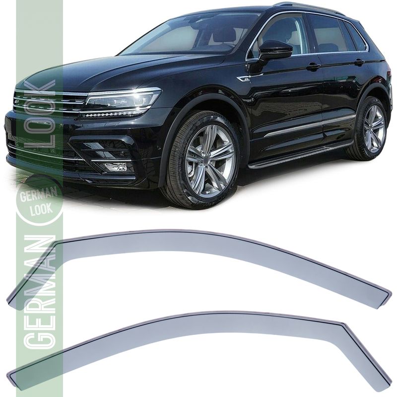 Déflecteur d'air et de pluie, protection contre le vent, fumée noire, pour VW Tiguan 2 AD1 à partir de 16