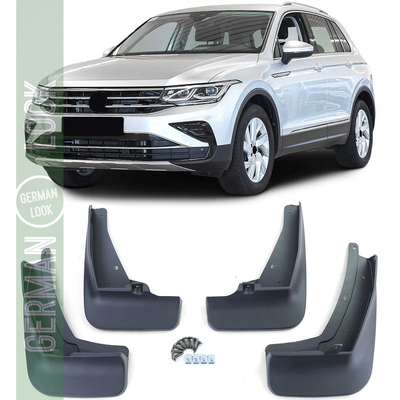 Jeu de bavettes avant et arrière noires pour VW Tiguan X sans R-Line à partir de 20