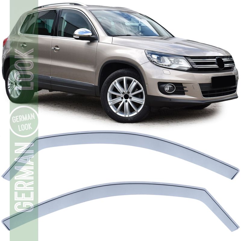 Déflecteur de vent et de pluie, protection contre le vent, fumée noire, pour VW Tiguan 5N 07-15