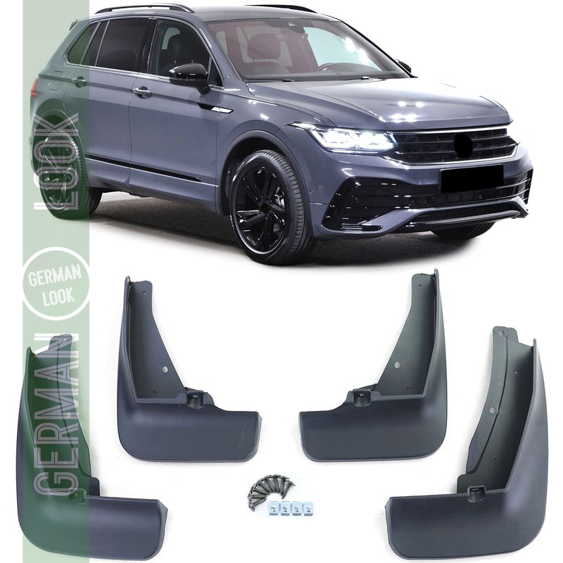 Jeu de bavettes avant et arrière noires pour VW Tiguan X avec R-Line à partir de 20