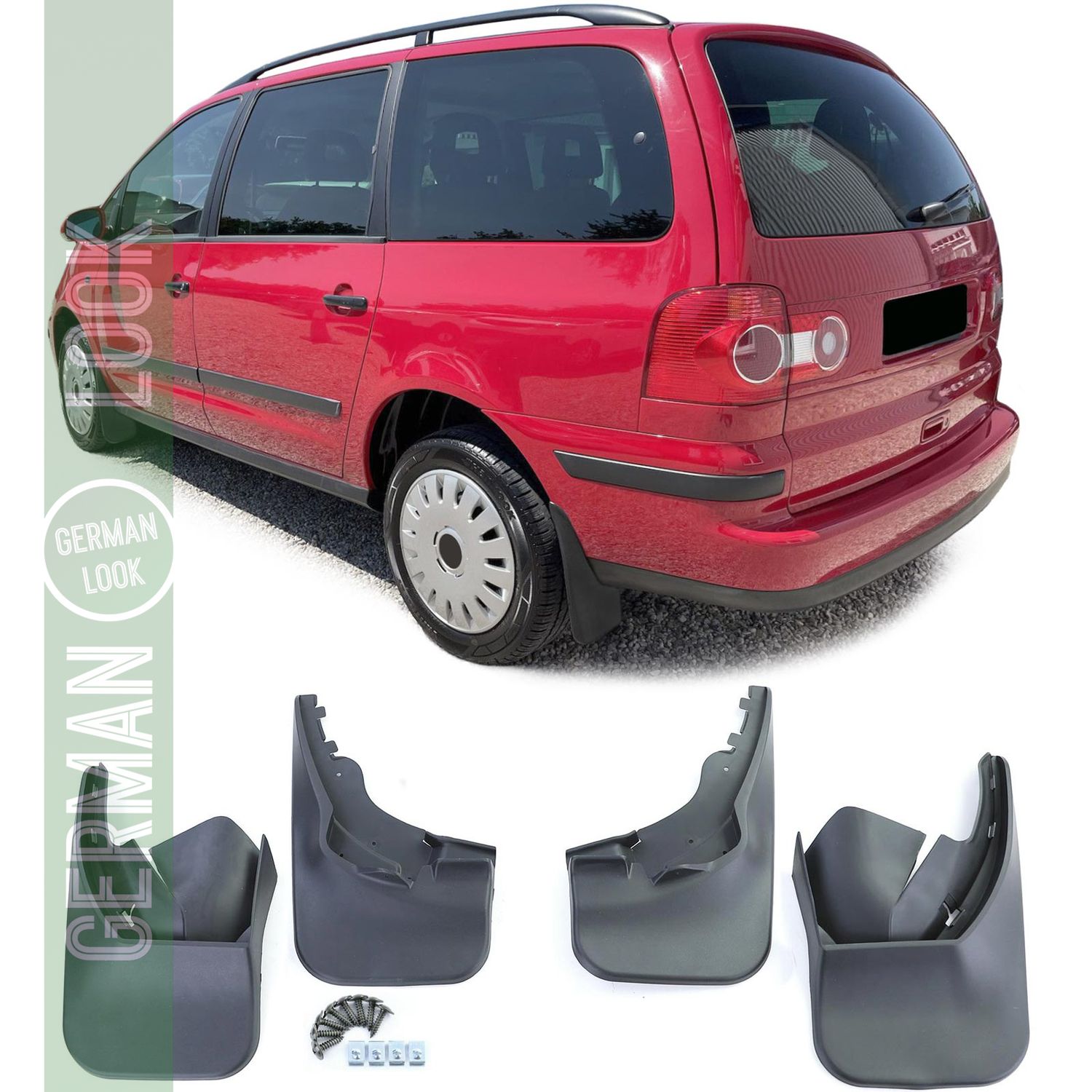 Jeu de bavettes avant et arrière noir pour VW Sharan 7M 00-10