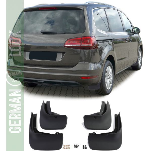 Jeu de bavettes avant et arrière noir pour VW Sharan 7N 10-22