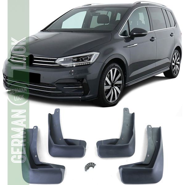 Jeu de bavettes avant et arrière noires pour VW Touran 2 5T Facelift à partir de 21