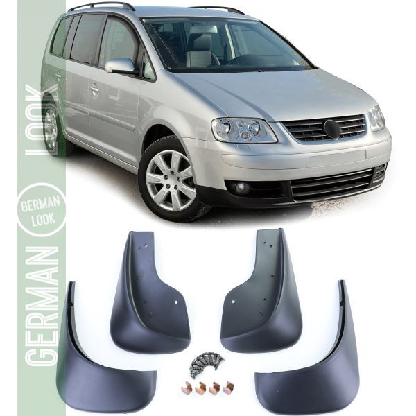 Jeu de bavettes avant et arrière noires pour VW Touran 1 1T 03-15