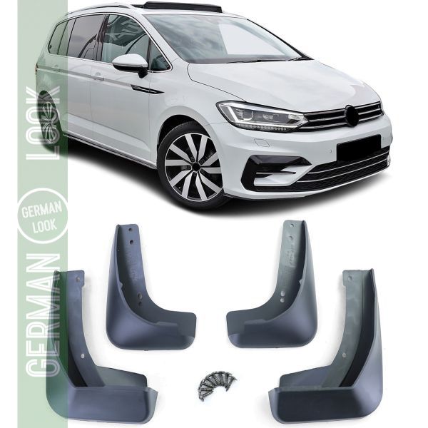 Jeu de bavettes avant et arrière noires pour VW Touran 2 5T pré-lifting 15-21
