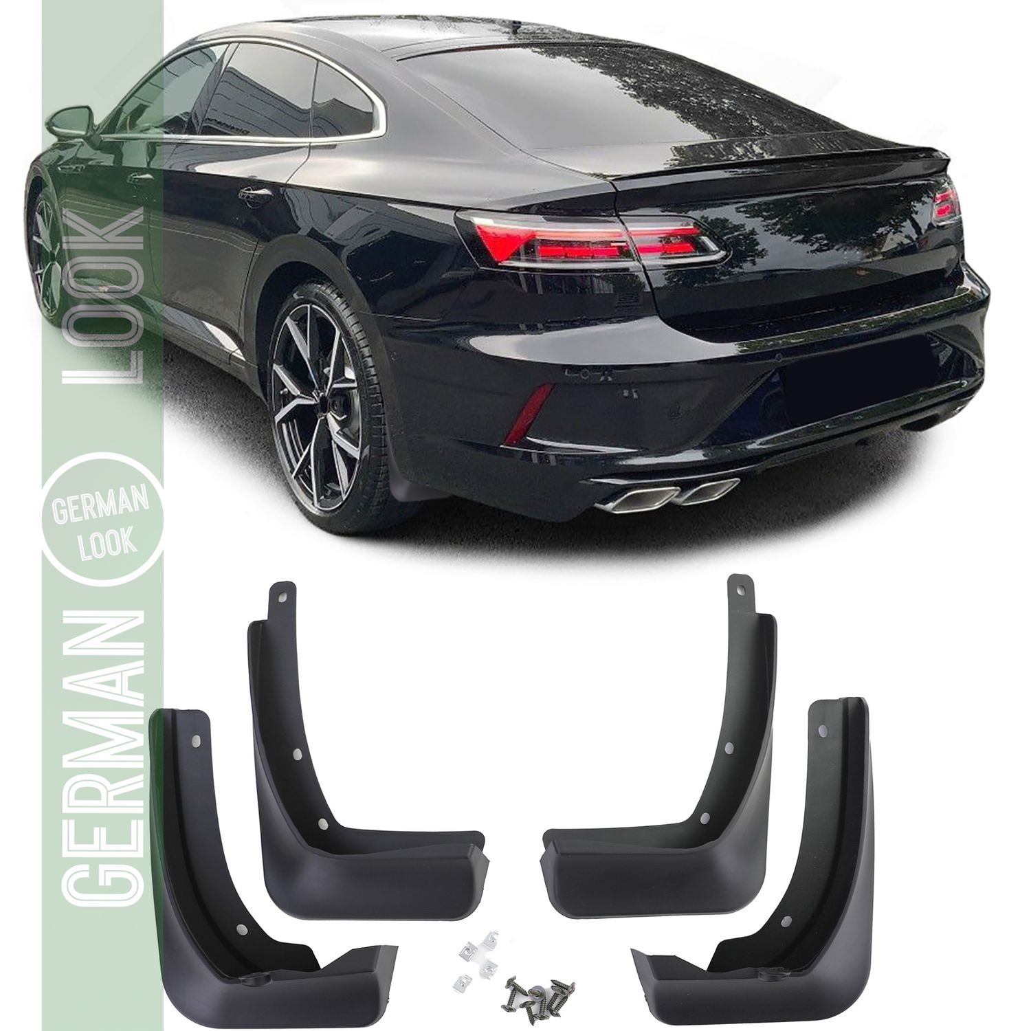 Jeu de bavettes avant et arrière noires pour VW Arteon 3H à partir de 2017