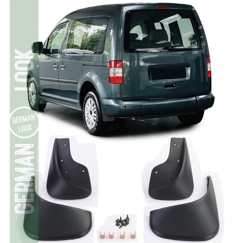 Jeu de bavettes avant et arrière noir pour VW Caddy III IV V 04-22