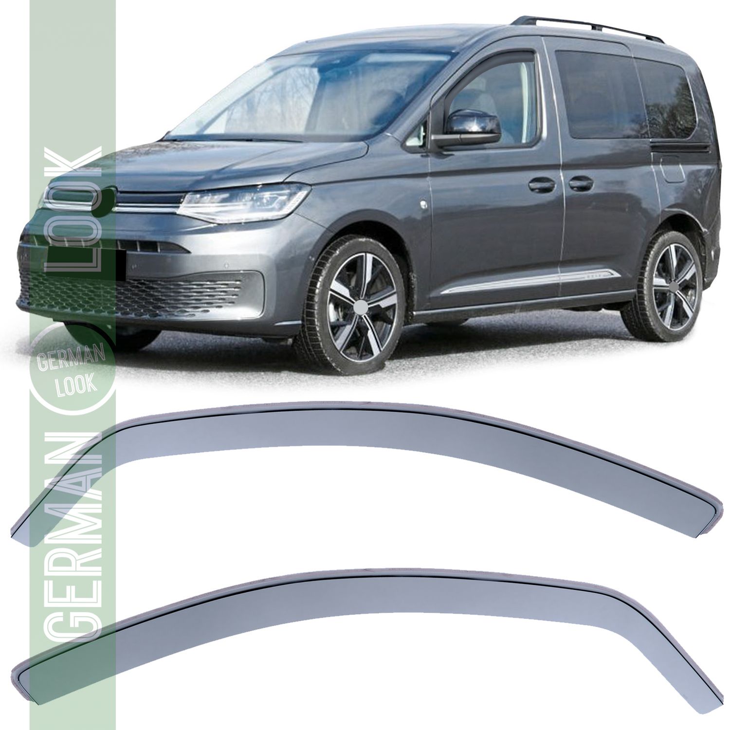 Déflecteur d'air et de pluie, protection contre le vent, fumée noire, pour VW Caddy 5 SB à partir de 20