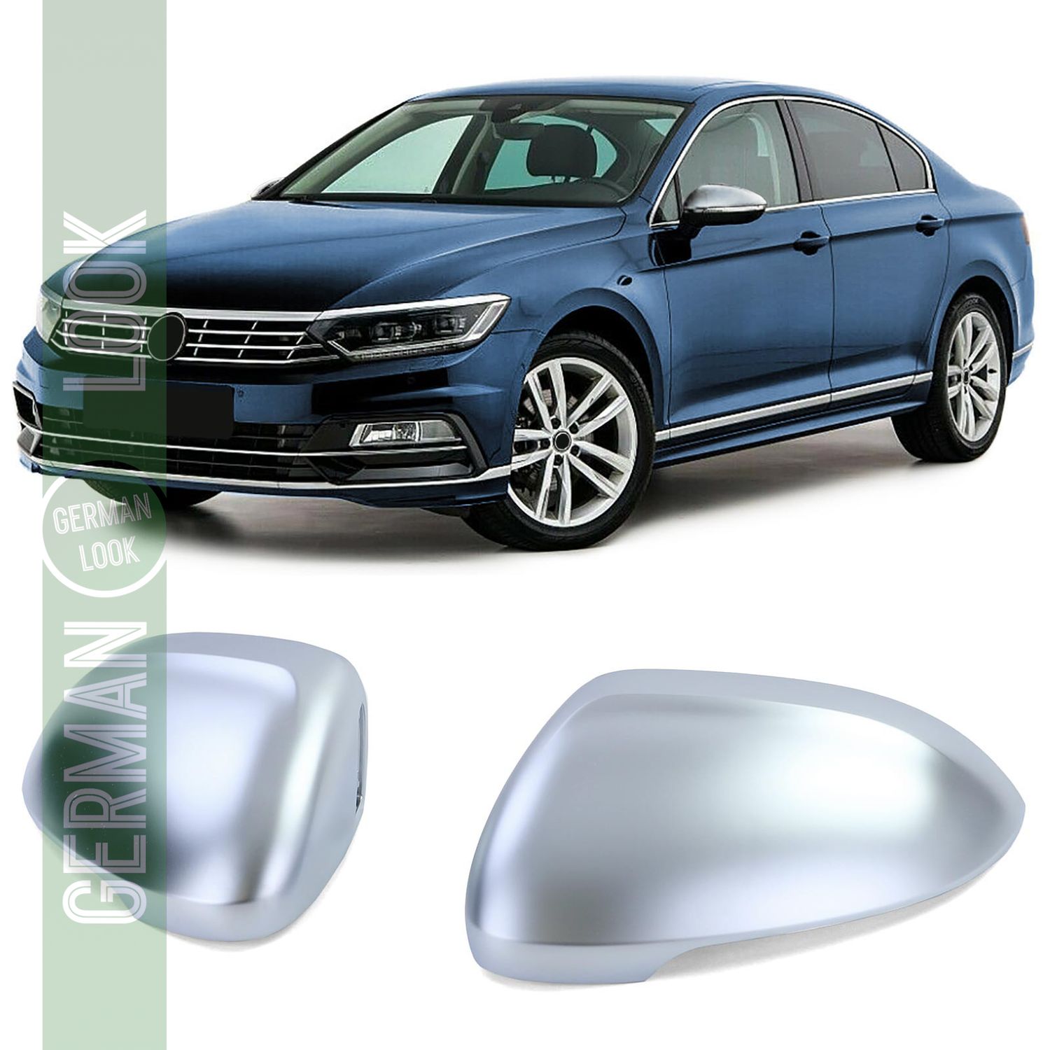 Coques de rétroviseurs argent mat pour remplacer VW Passat Limo Variant B8 3G à partir de 14